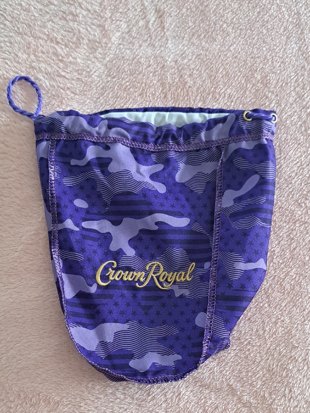 Crown Royal Purple Camouflage Velvet Drawstring Bag